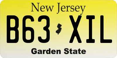 NJ license plate B63XIL