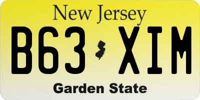 NJ license plate B63XIM