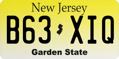 NJ license plate B63XIQ