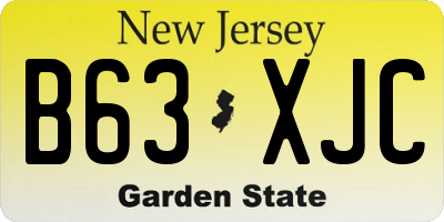 NJ license plate B63XJC