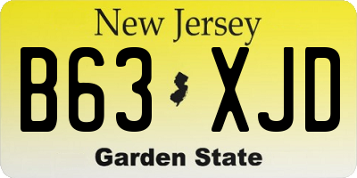 NJ license plate B63XJD