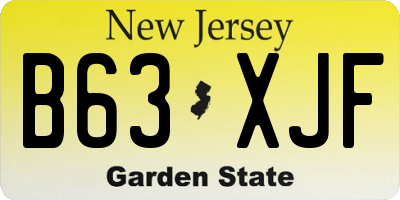 NJ license plate B63XJF