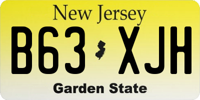 NJ license plate B63XJH