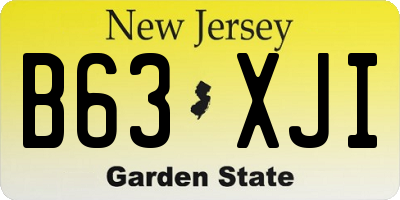 NJ license plate B63XJI