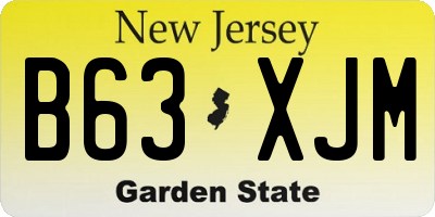NJ license plate B63XJM