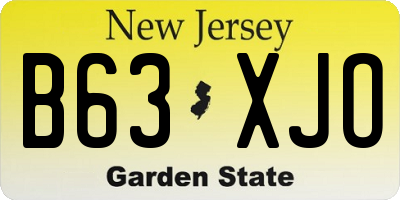 NJ license plate B63XJO