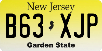 NJ license plate B63XJP