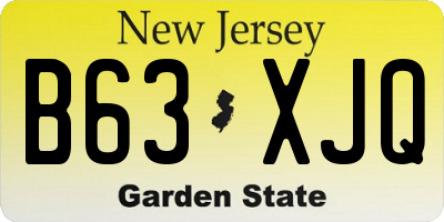NJ license plate B63XJQ