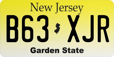 NJ license plate B63XJR