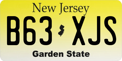 NJ license plate B63XJS