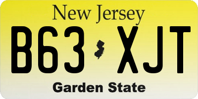 NJ license plate B63XJT