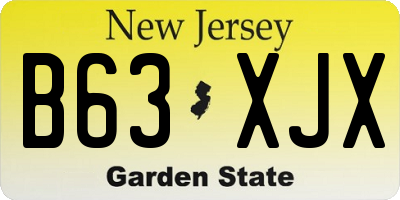 NJ license plate B63XJX