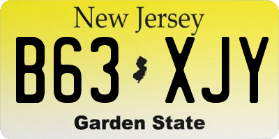 NJ license plate B63XJY