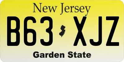NJ license plate B63XJZ
