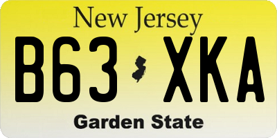 NJ license plate B63XKA