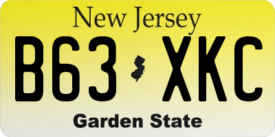 NJ license plate B63XKC