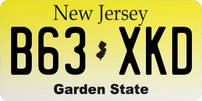 NJ license plate B63XKD