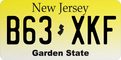 NJ license plate B63XKF