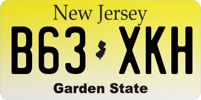 NJ license plate B63XKH
