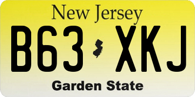 NJ license plate B63XKJ