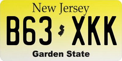 NJ license plate B63XKK