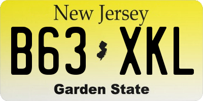 NJ license plate B63XKL