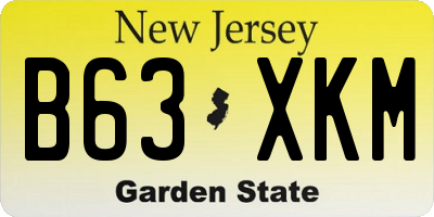 NJ license plate B63XKM