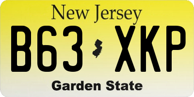 NJ license plate B63XKP
