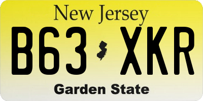 NJ license plate B63XKR