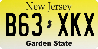 NJ license plate B63XKX