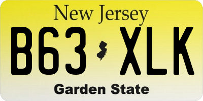 NJ license plate B63XLK
