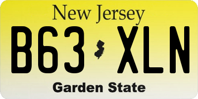 NJ license plate B63XLN