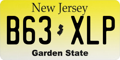 NJ license plate B63XLP