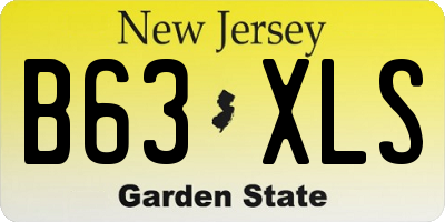 NJ license plate B63XLS