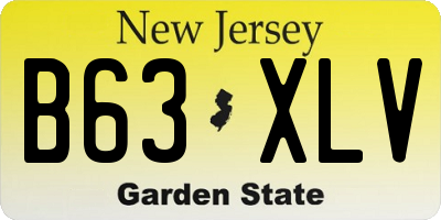 NJ license plate B63XLV