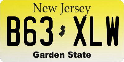 NJ license plate B63XLW