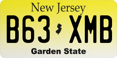 NJ license plate B63XMB