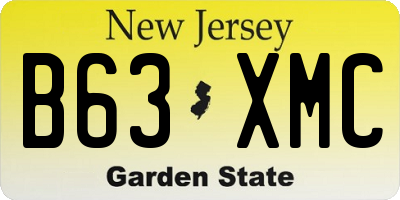 NJ license plate B63XMC