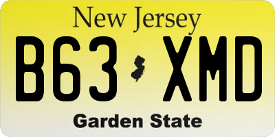 NJ license plate B63XMD