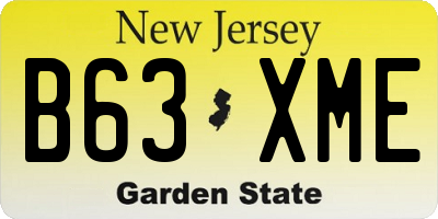 NJ license plate B63XME