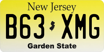 NJ license plate B63XMG
