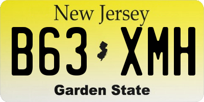 NJ license plate B63XMH