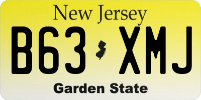 NJ license plate B63XMJ