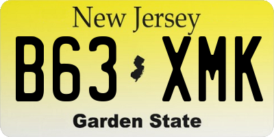 NJ license plate B63XMK