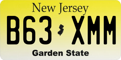 NJ license plate B63XMM