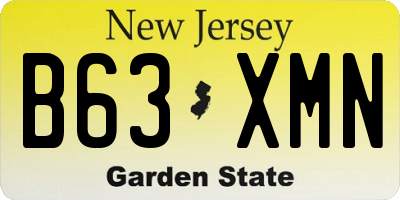 NJ license plate B63XMN