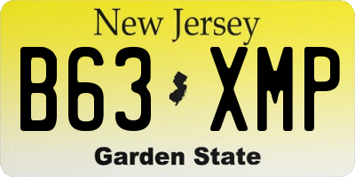 NJ license plate B63XMP