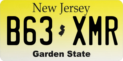NJ license plate B63XMR