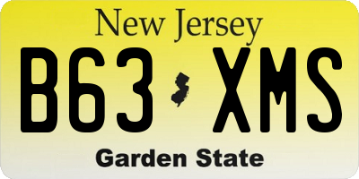 NJ license plate B63XMS