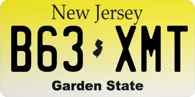 NJ license plate B63XMT